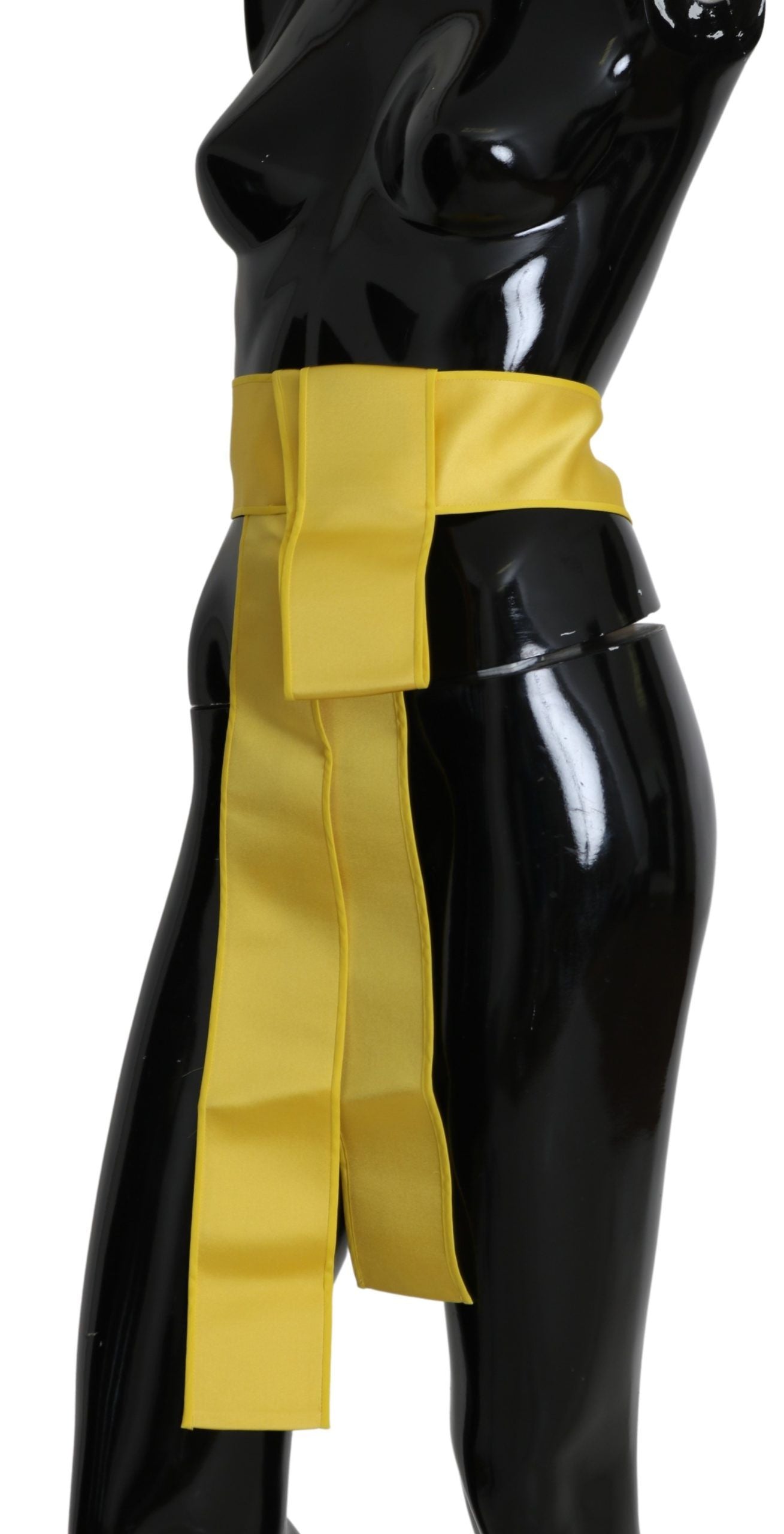 Ceinture élégante en soie jaune Dolce &amp; Gabbana Chic pour femme