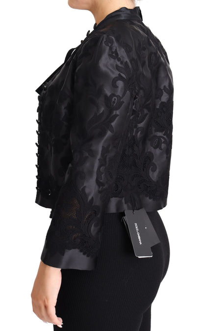 Veste en soie mélangée brodée à motif feuillage Dolce &amp; Gabbana