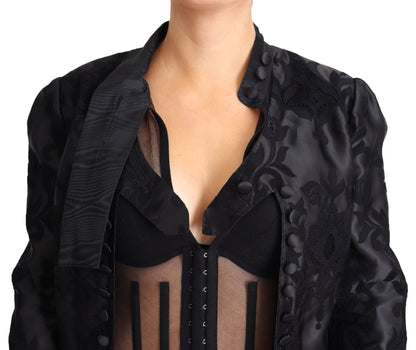 Veste en soie mélangée brodée à motif feuillage Dolce &amp; Gabbana