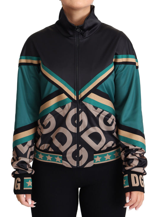 Veste de survêtement multicolore chic Dolce &amp; Gabbana avec logo mania