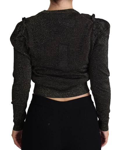 Dolce & Gabbana Black Gold Cropped Women Pullover Sweater by Dolce & Gabbana