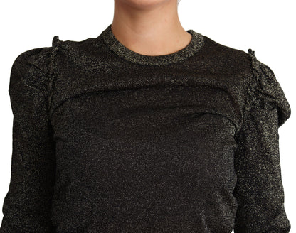 Dolce & Gabbana Black Gold Cropped Women Pullover Sweater by Dolce & Gabbana