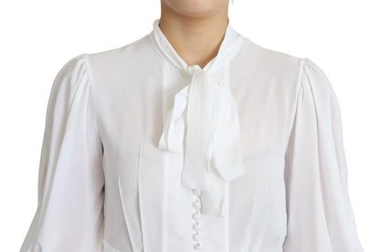 Chemisier élégant en viscose blanc neige Dolce &amp; Gabbana