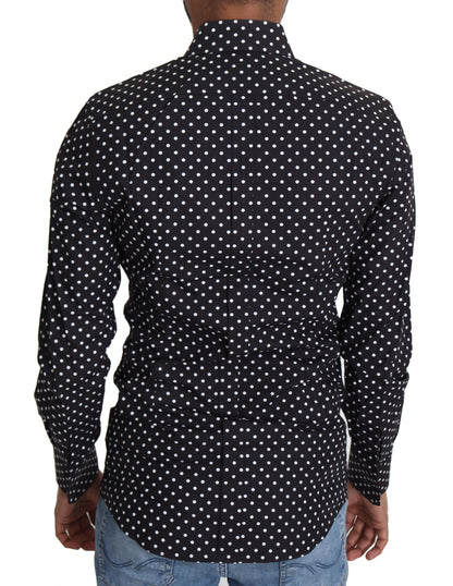 Dolce & Gabbana Black White Polka Dots Casual Shirt by Dolce & Gabbana