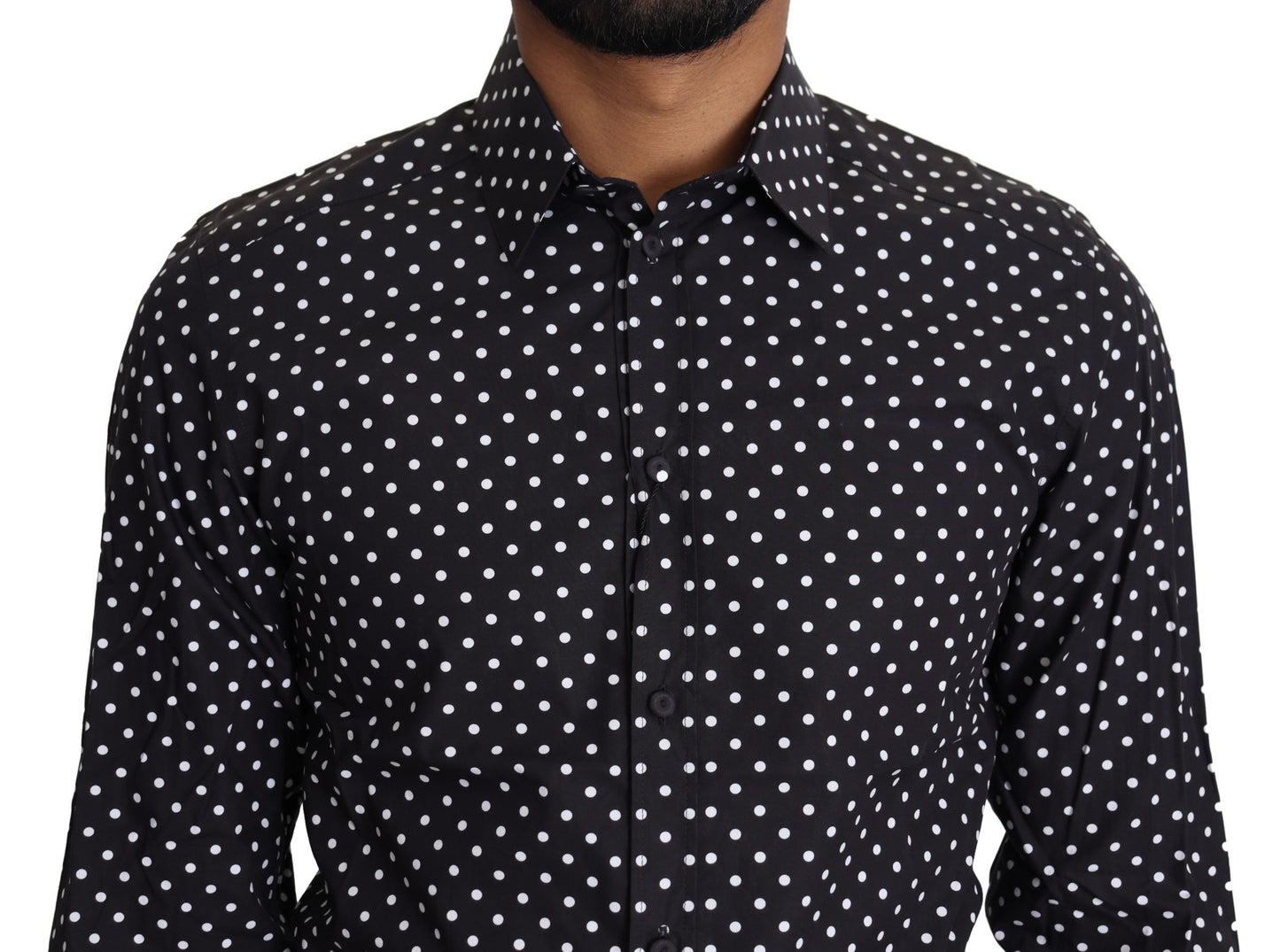 Dolce & Gabbana Black White Polka Dots Casual Shirt by Dolce & Gabbana