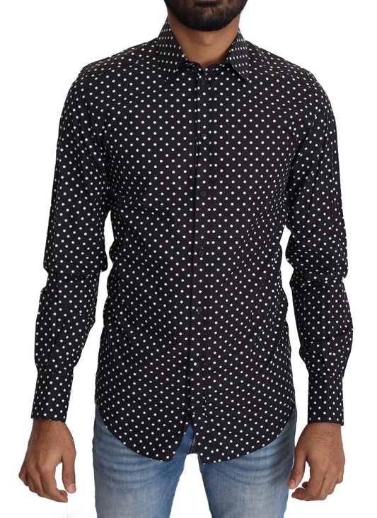 Dolce & Gabbana Black White Polka Dots Casual Shirt by Dolce & Gabbana