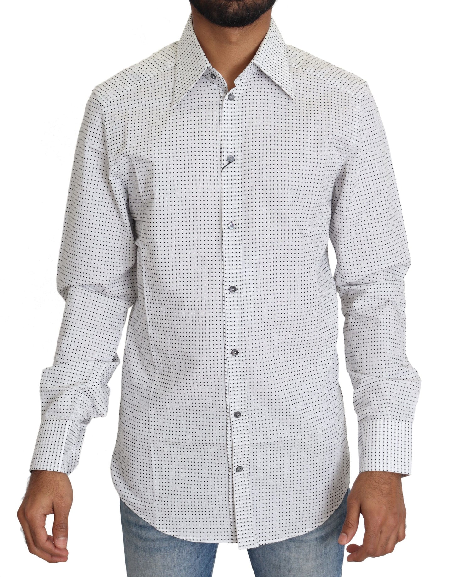 Dolce & Gabbana Black White Polka Dots Dress Shirt by Dolce & Gabbana