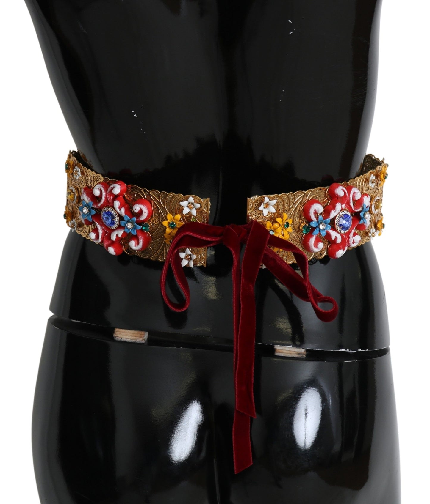 Ceinture à fleurs et cristaux Dolce &amp; Gabbana dorée