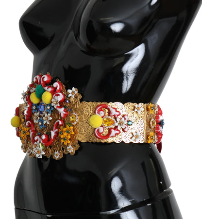 Ceinture à fleurs et cristaux Dolce &amp; Gabbana dorée