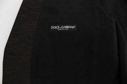 Dolce &amp; Gabbana Élégant gilet en laine mélangée marron et noir