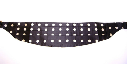 Dolce &amp; Gabbana Élégante ceinture en soie noire à pois