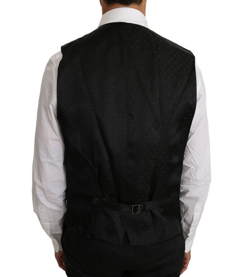 Dolce &amp; Gabbana élégant cardigan noir en laine mélangée