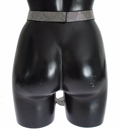 Ceinture en soie noire avec nœud en cristal Dolce &amp; Gabbana Élégance