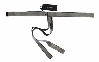 Ceinture en soie noire avec nœud en cristal Dolce &amp; Gabbana Élégance