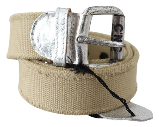 Costume national élégant en coton beige avec ceinture tendance