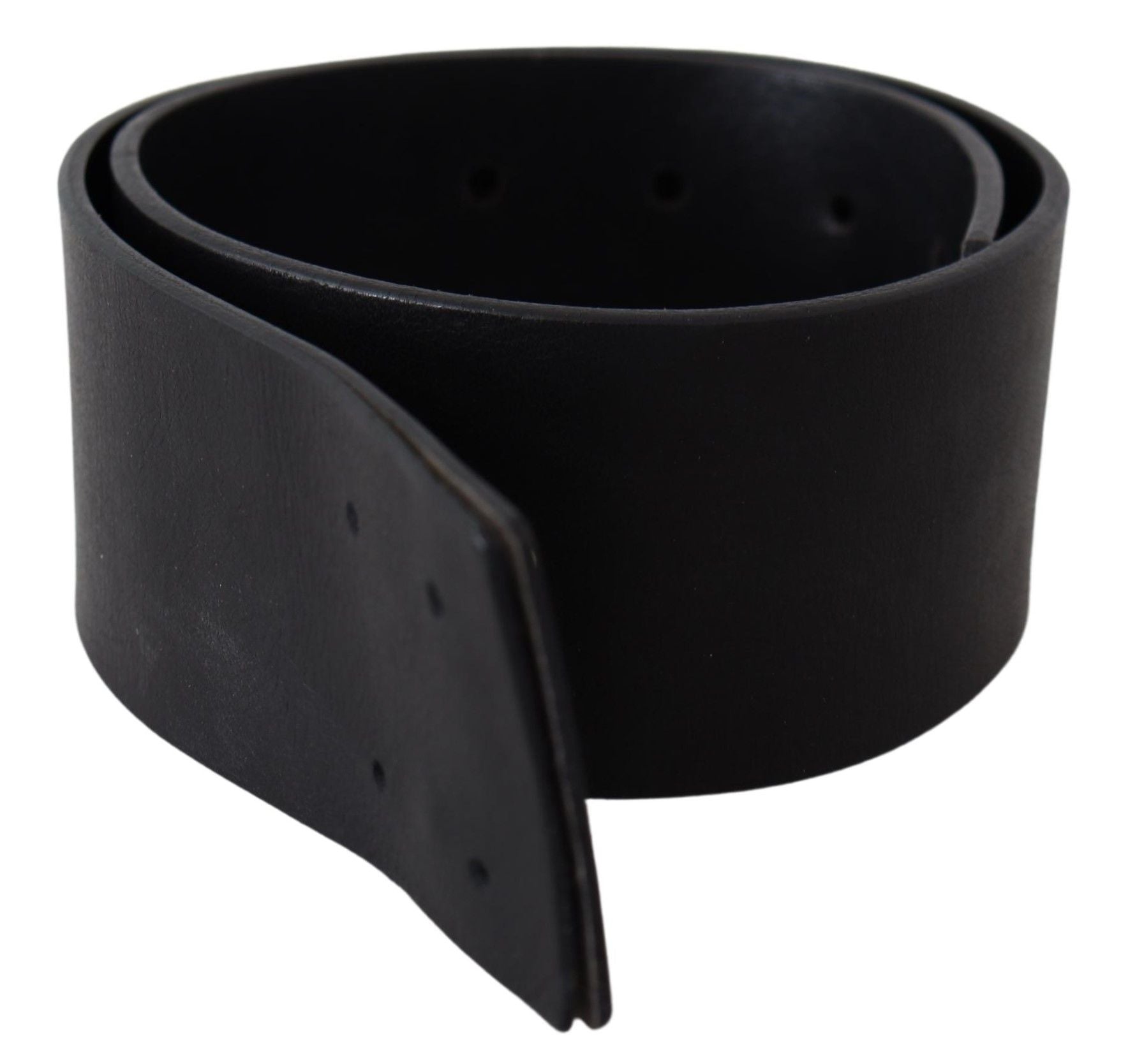GF Ferre Black Genuine Leather Wide Logo Waist Belt by GF Ferre