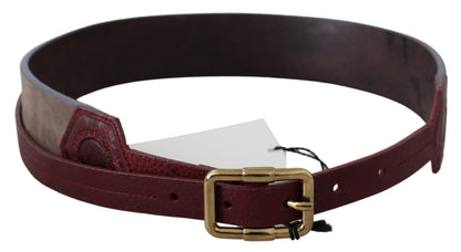 Ceinture élégante en cuir marron GF Ferre avec boucle dorée