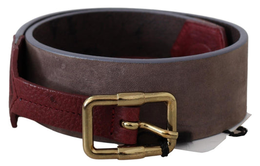 Ceinture élégante en cuir marron GF Ferre avec boucle dorée