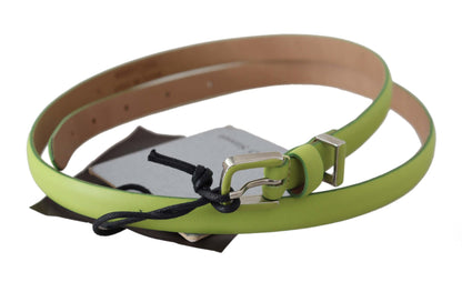 Ceinture classique en cuir vert Scervino Street avec finitions argentées