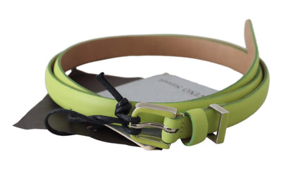 Ceinture classique en cuir vert Scervino Street avec finitions argentées