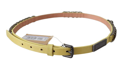 Ceinture fine en cuir jaune chic John Galliano