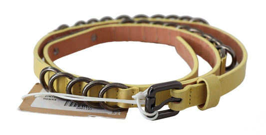 Ceinture fine en cuir jaune chic John Galliano