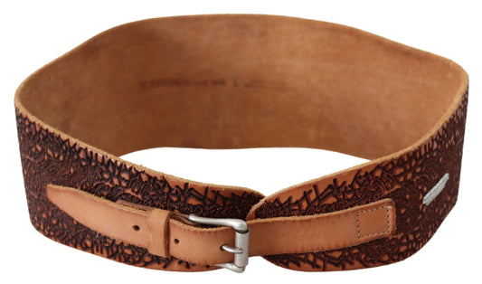 Ceinture élégante en cuir marron Scervino Street