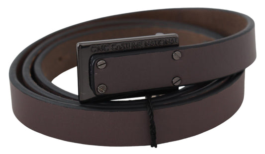 Ceinture en cuir marron foncé élégante pour costume national