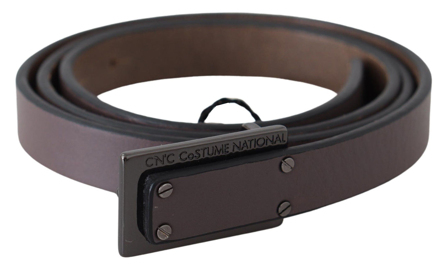 Ceinture en cuir marron foncé élégante pour costume national
