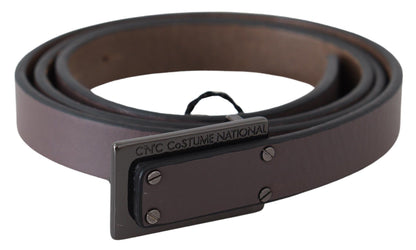 Ceinture en cuir marron foncé élégante pour costume national