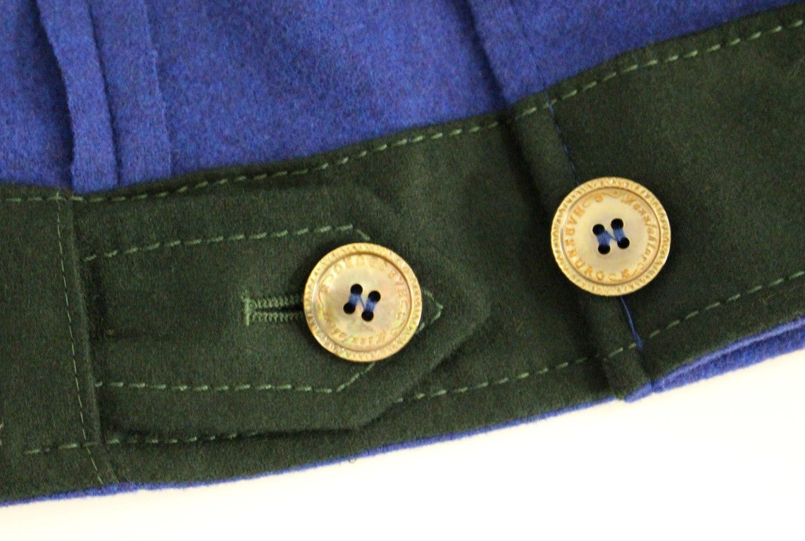 Andrea Incontri Élégante veste en laine bleue avec col amovible