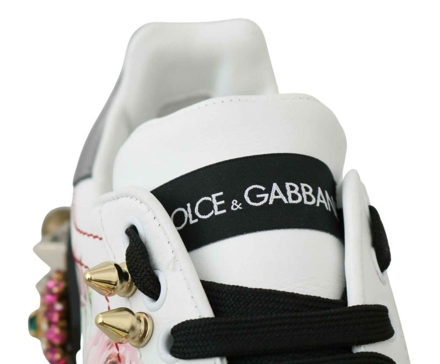 Baskets en cuir ornées de cristaux floraux Dolce &amp; Gabbana