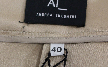 Andrea Incontri Élégante jupe plissée en soie jusqu'aux genoux