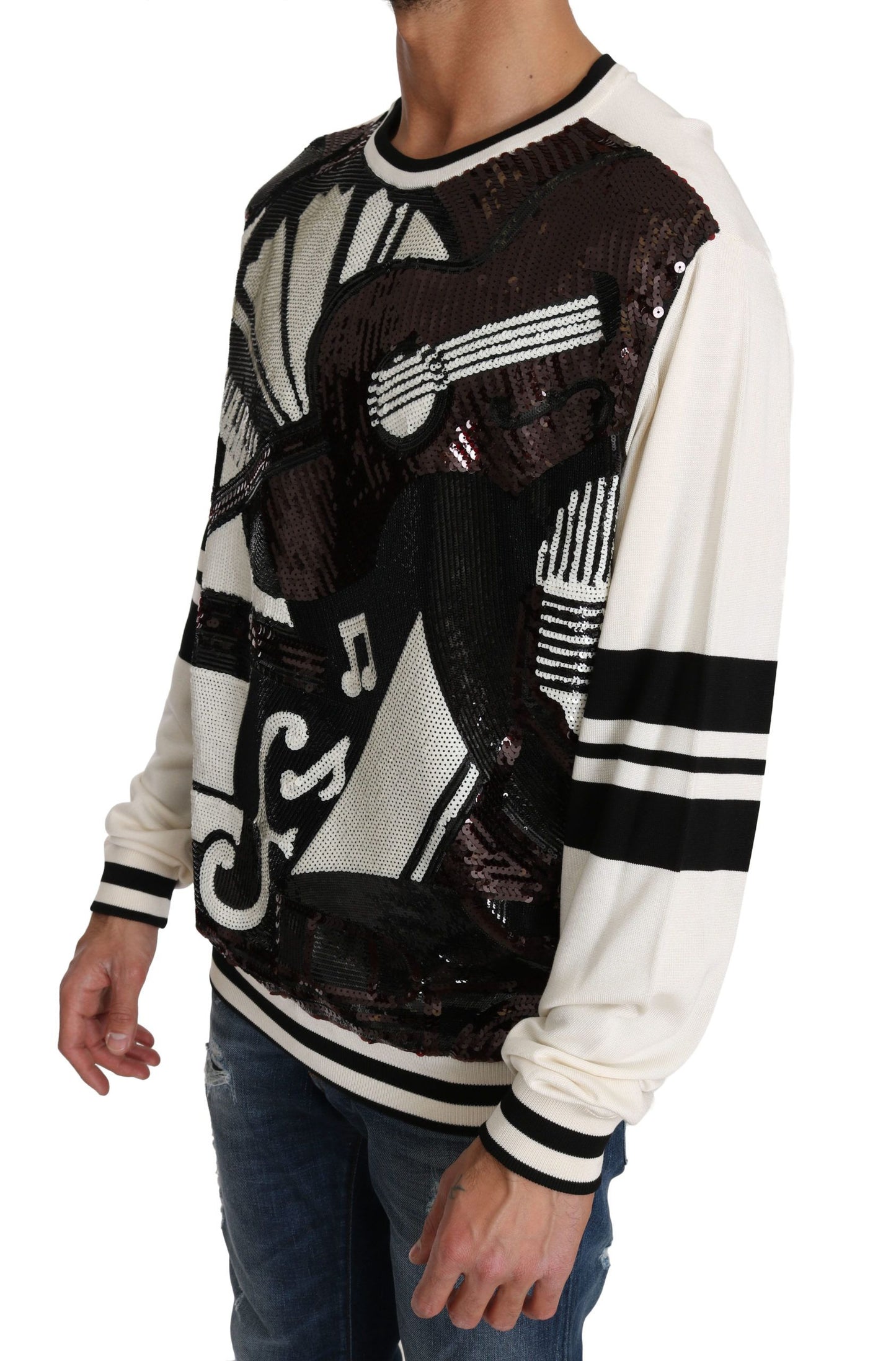 Pull en soie à paillettes Dolce &amp; Gabbana New York Jazz