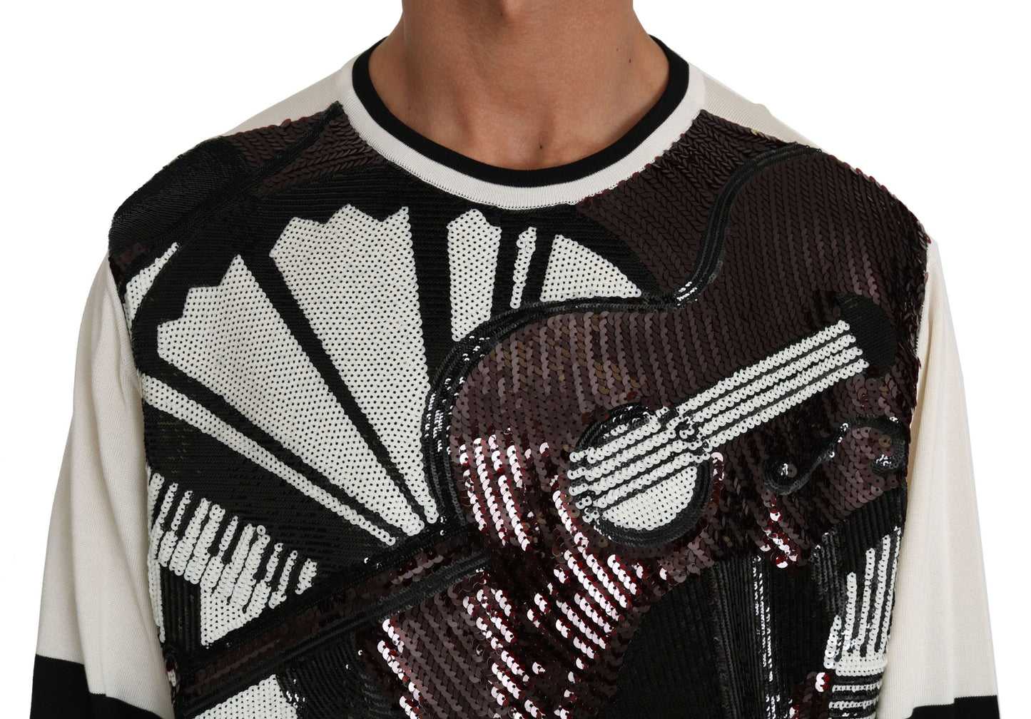 Pull en soie à paillettes Dolce &amp; Gabbana New York Jazz