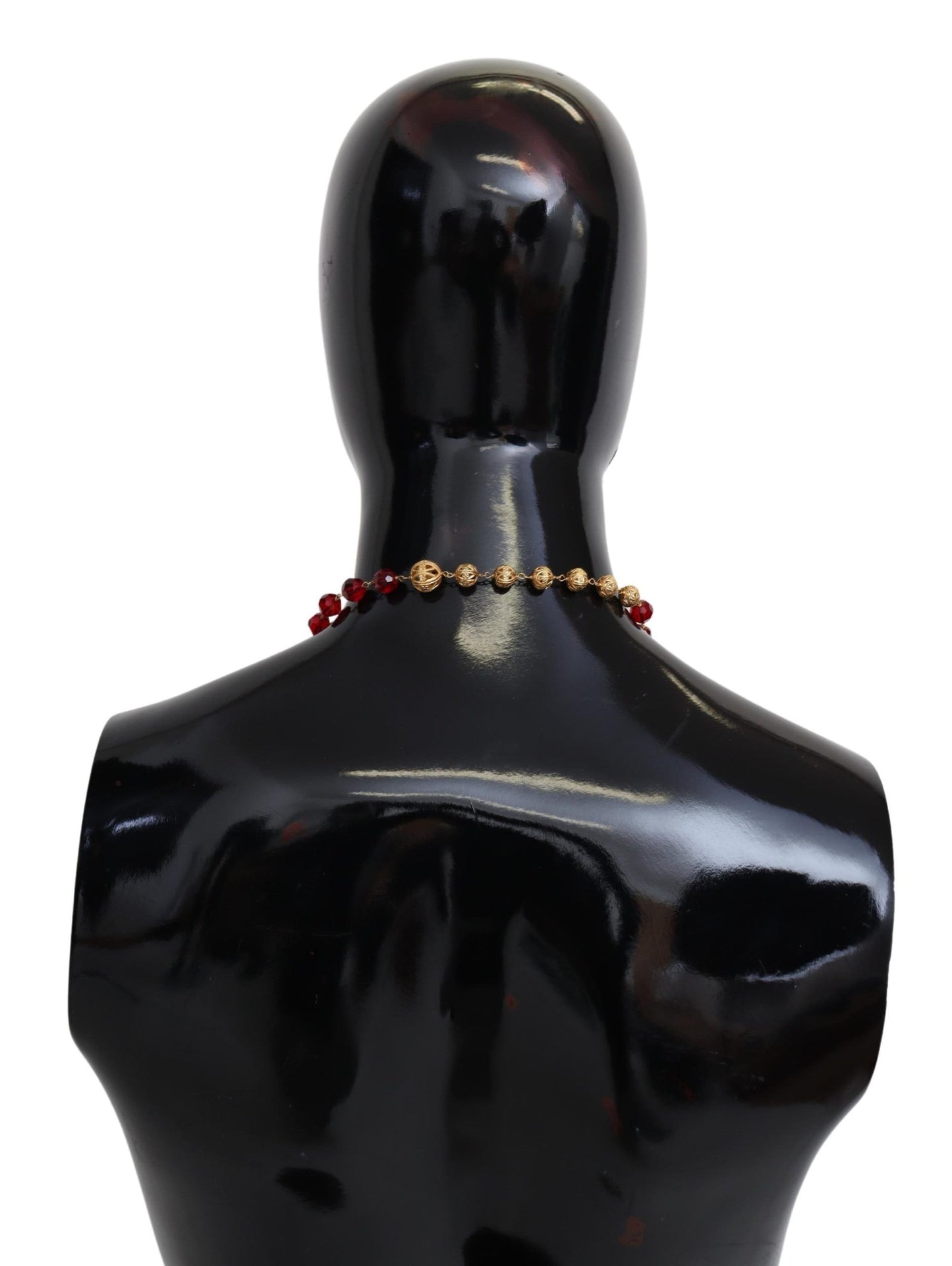 Collier élégant en cristal rouge plaqué or Dolce &amp; Gabbana