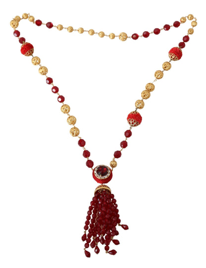 Collier élégant en cristal rouge plaqué or Dolce &amp; Gabbana