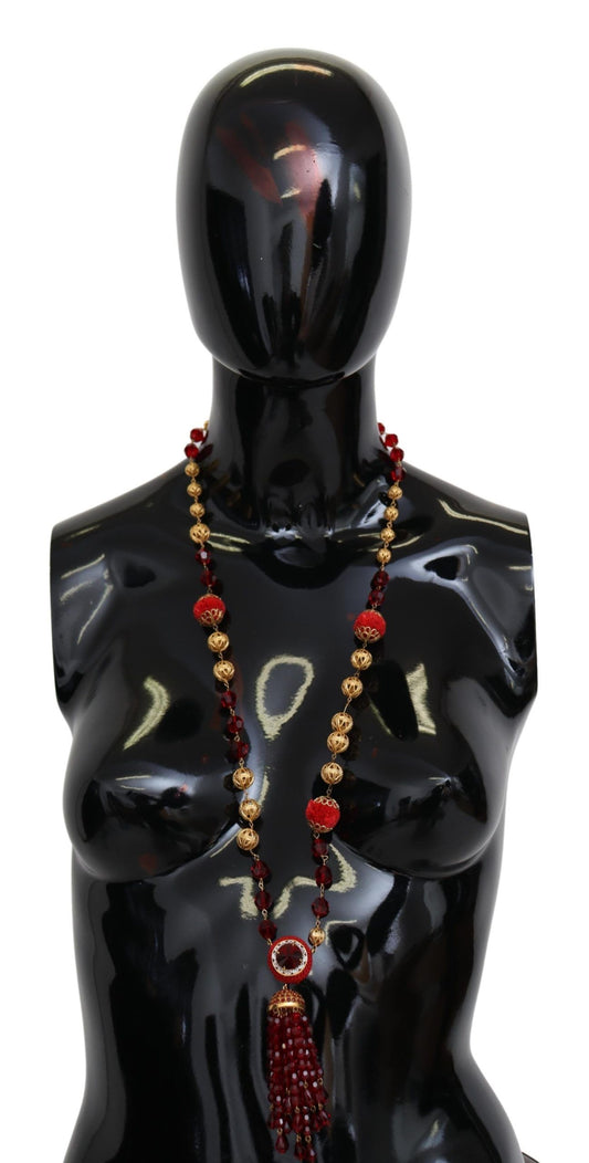 Collier élégant en cristal rouge plaqué or Dolce &amp; Gabbana