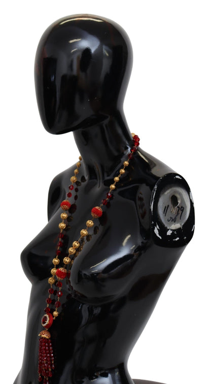 Collier élégant en cristal rouge plaqué or Dolce &amp; Gabbana
