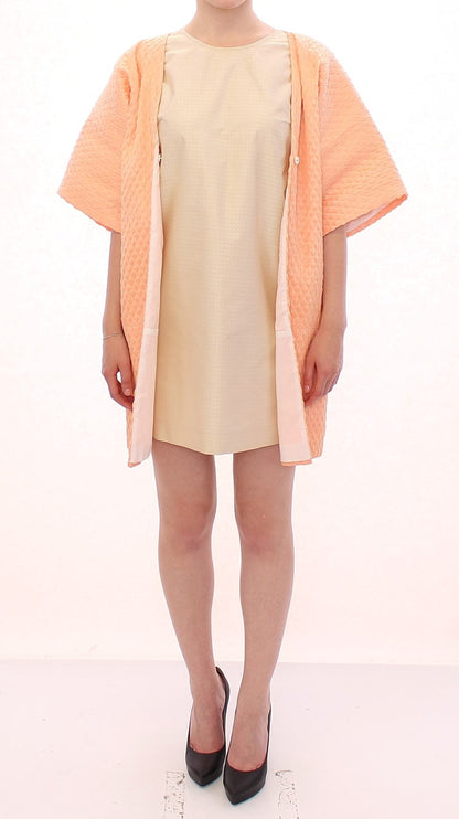 Manteau à manches courtes en mélange de soie rose chic Andrea Incontri