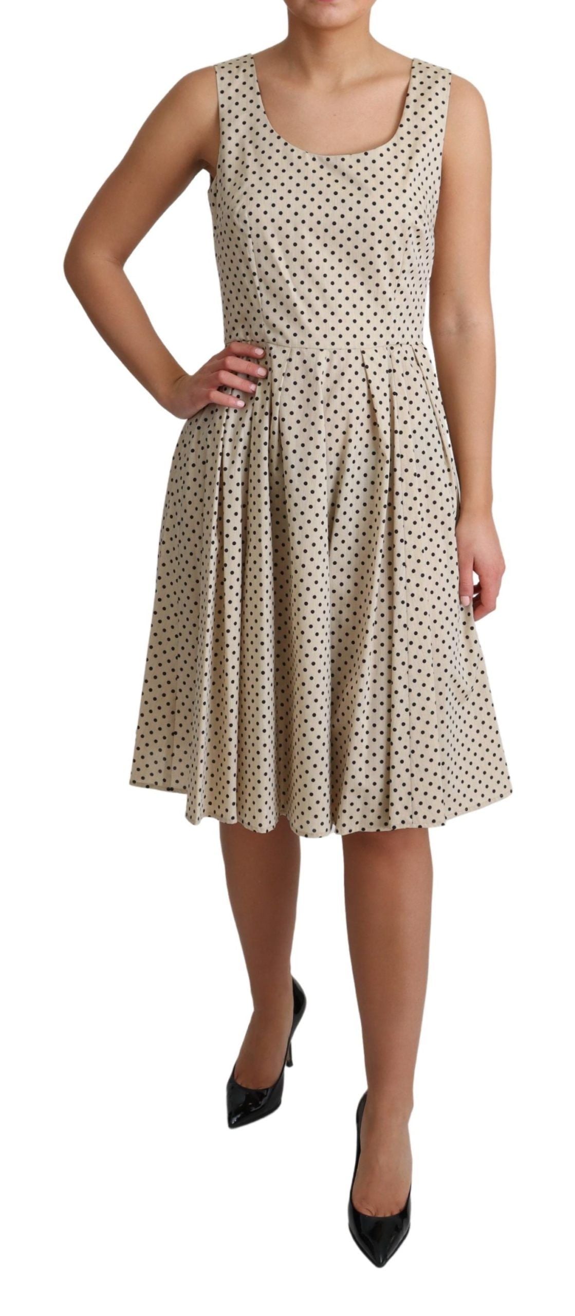 Robe trapèze élégante sans manches à pois Dolce &amp; Gabbana