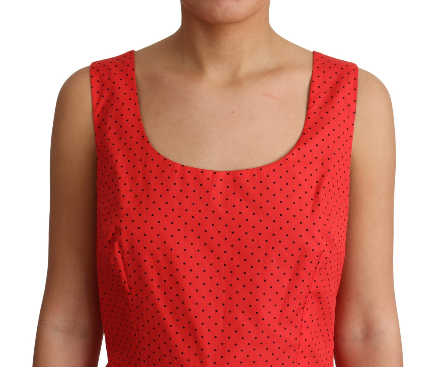 Dolce &amp; Gabbana Red Polka Dotted Cotton A-Line Dress