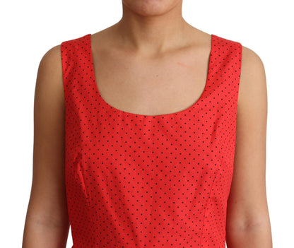Dolce &amp; Gabbana Red Polka Dotted Cotton A-Line Dress