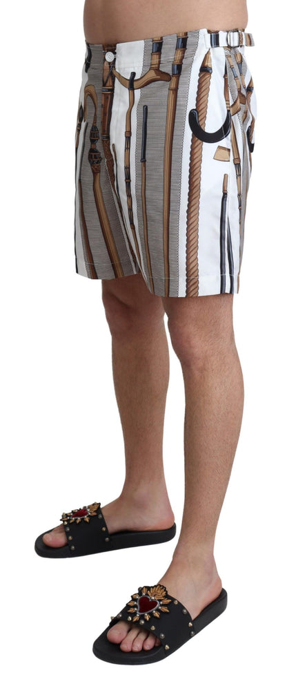 Short de bain élégant blanc multicolore Dolce &amp; Gabbana