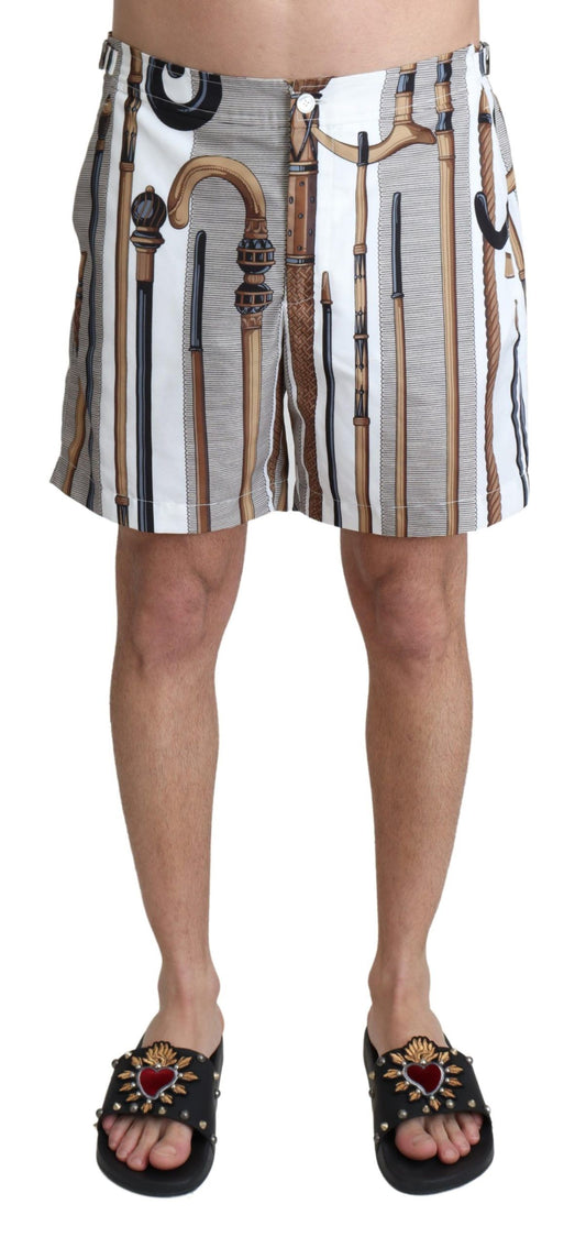 Short de bain élégant blanc multicolore Dolce &amp; Gabbana
