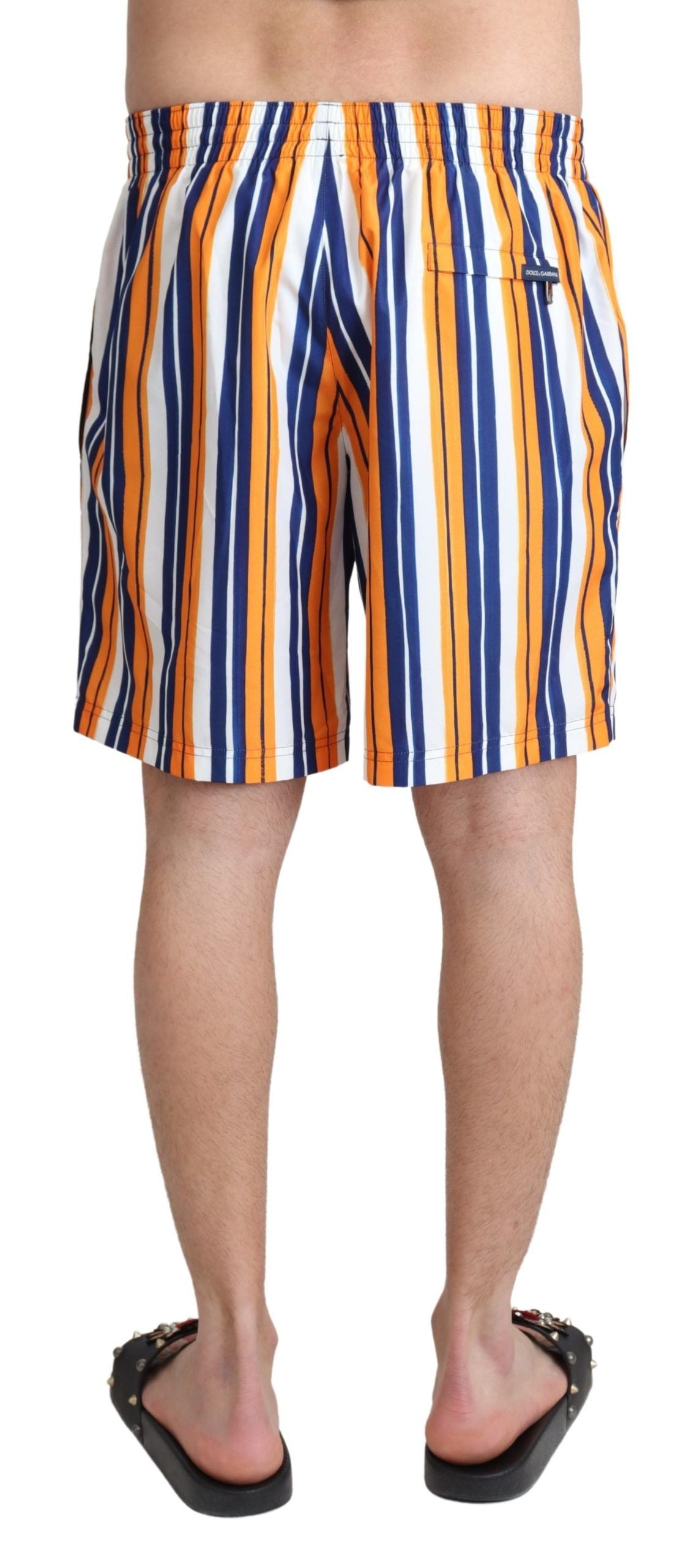 Dolce &amp; Gabbana Multicolor Striped Beachwear Swim Shorts