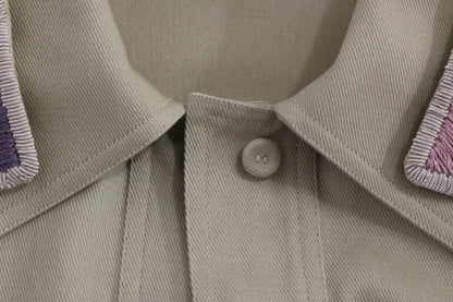 Débardeur sans manches en coton beige avec broches Andrea Incontri