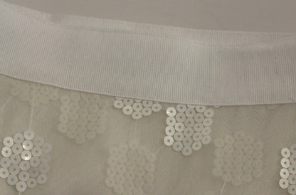 Jupe crayon élégante à paillettes Koonhor - Blanc immaculé