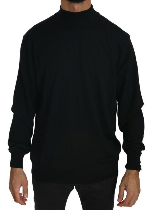 MILA SCHÖN Black Turtle Neck Pullover Top Virgin Wool Sweater by MILA SCHÖN