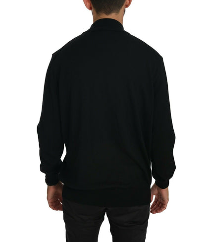 MILA SCHÖN Black Turtle Neck Pullover Top Virgin Wool Sweater by MILA SCHÖN